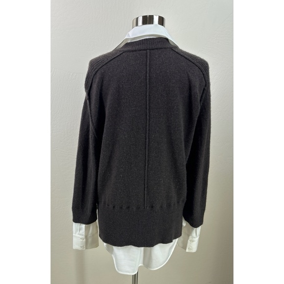 Brochu Walker wool cashmere v-neck long sleeve sweater shirt - Picture 5 of 12